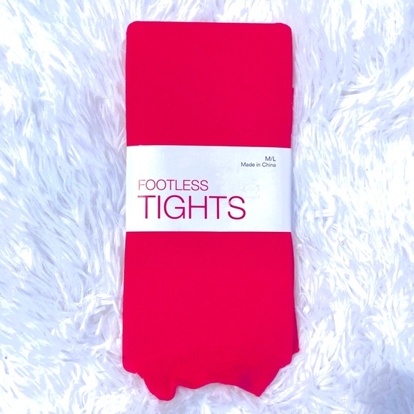🌞3/$18🌞NWT Bright Pink Footless Tights, Sz M/L - Picture 1 of 3